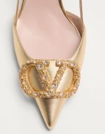 VLOGO SIGNATURE SLINGBACK PUMP IN LAMINATED NAPPA LEATHER 80MM - Image 5